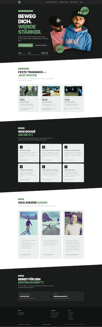Screenshot der Webseite Bougé