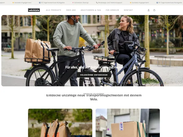 Website und Webshop für den Berner Veloladen velokiste